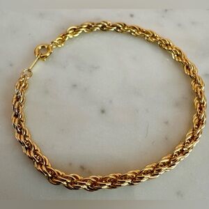 Lovely Gold Rope Chain Bracelet in 23K Plated Gold